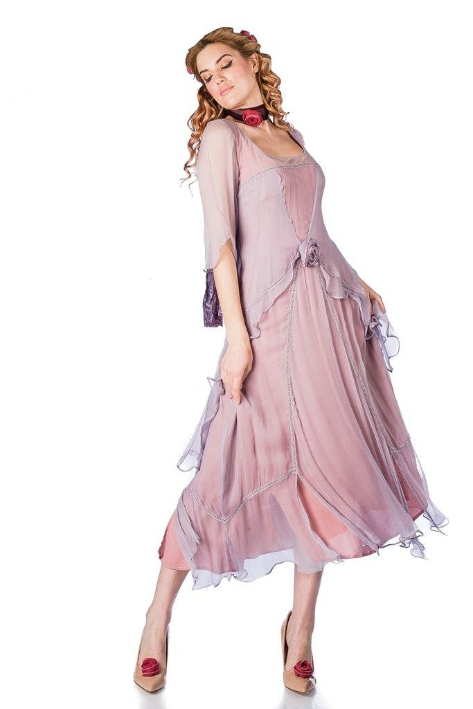 10709 Great Gatsby Party Dress in Mauve by Nataya
