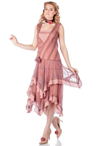 Charly Flapper Style Dress 40819 in Mauve by Nataya