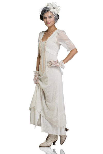40007 New Vintage Titanic Tea Party Dress in Ivory by Nataya