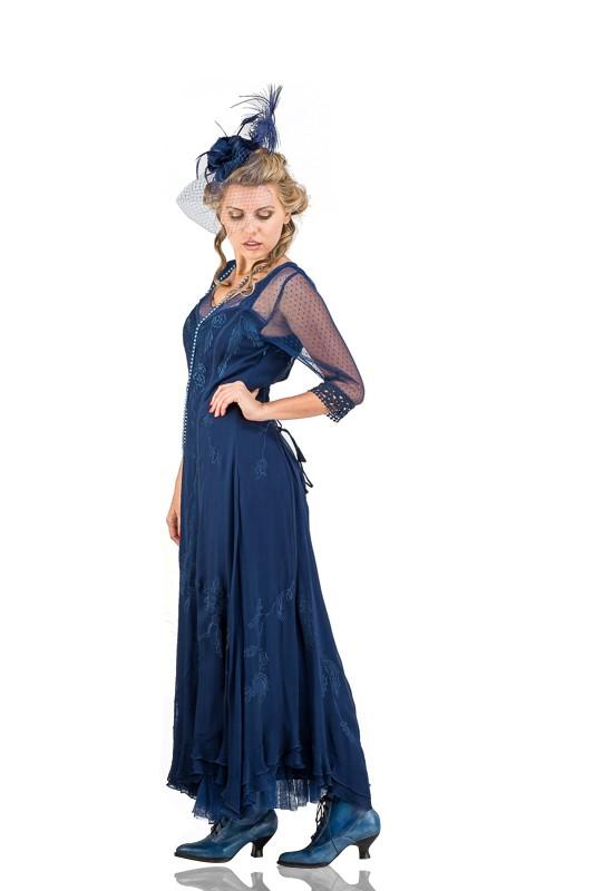 Celine Vintage Style Wedding Gown CL-068 in Royal Blue by Nataya