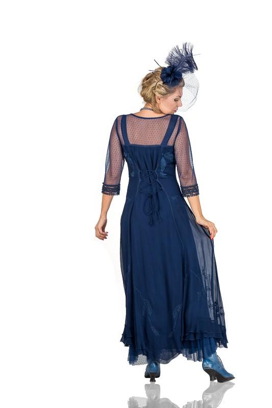 royal blue color wedding dress Celine Vintage Style Wedding Gown in Royal Blue by Nataya XL / Blue