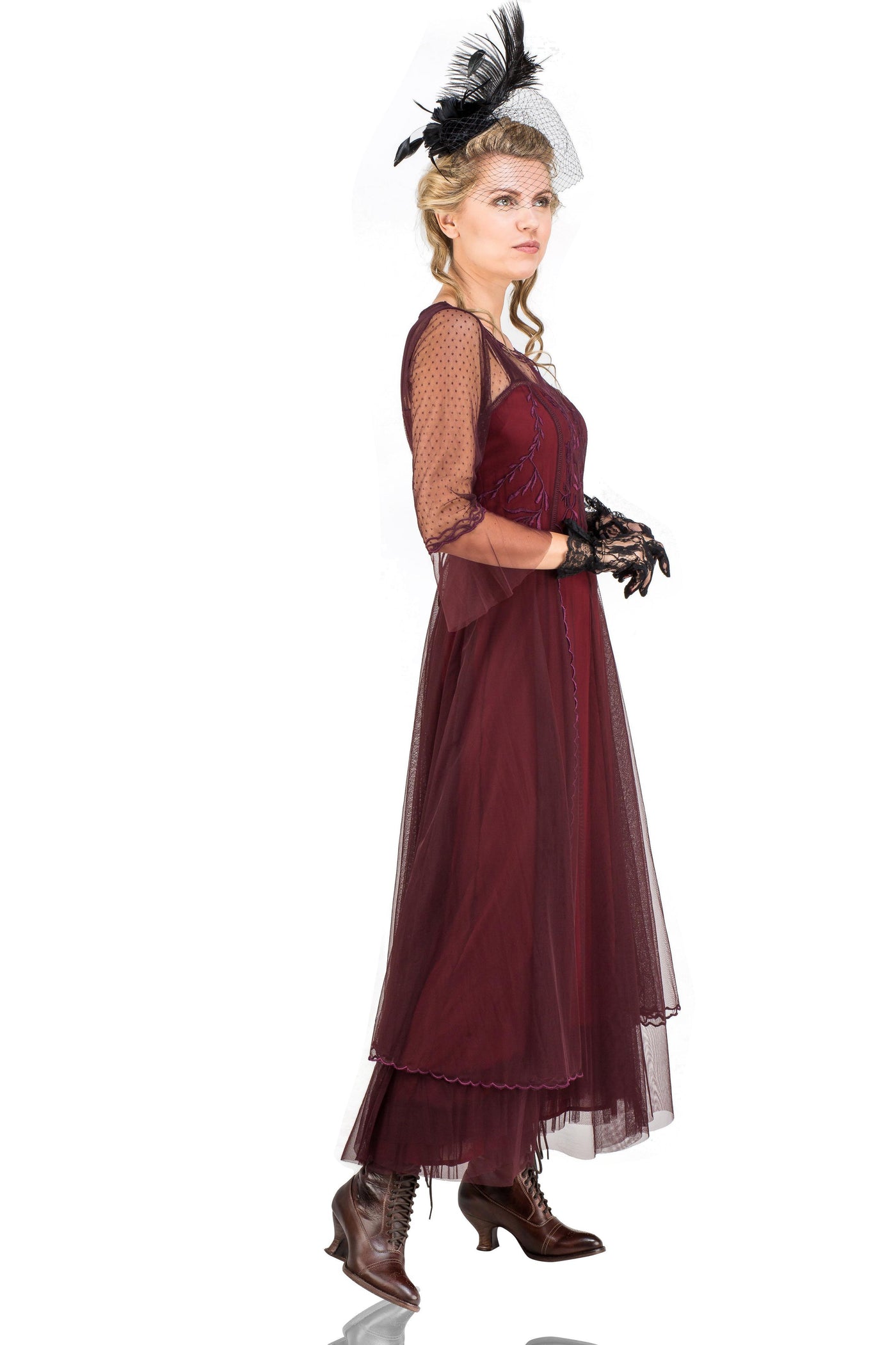 Vivian CL-075 Vintage Style Wedding Gown in Ruby by Nataya