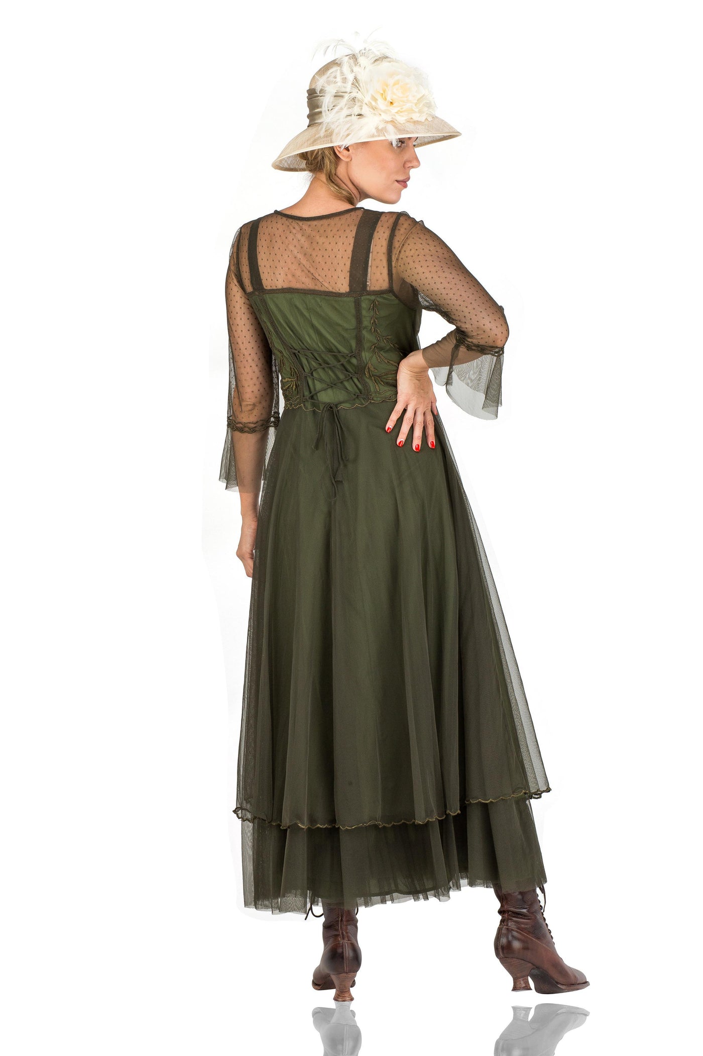 Vivian CL-075 Vintage Style Wedding Gown in Emerald by Nataya