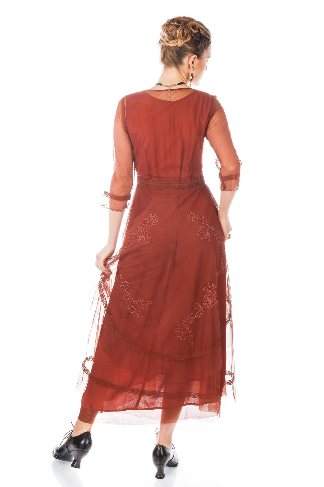 open lace back dress Mina Dress in Smoked Paprika main image 0