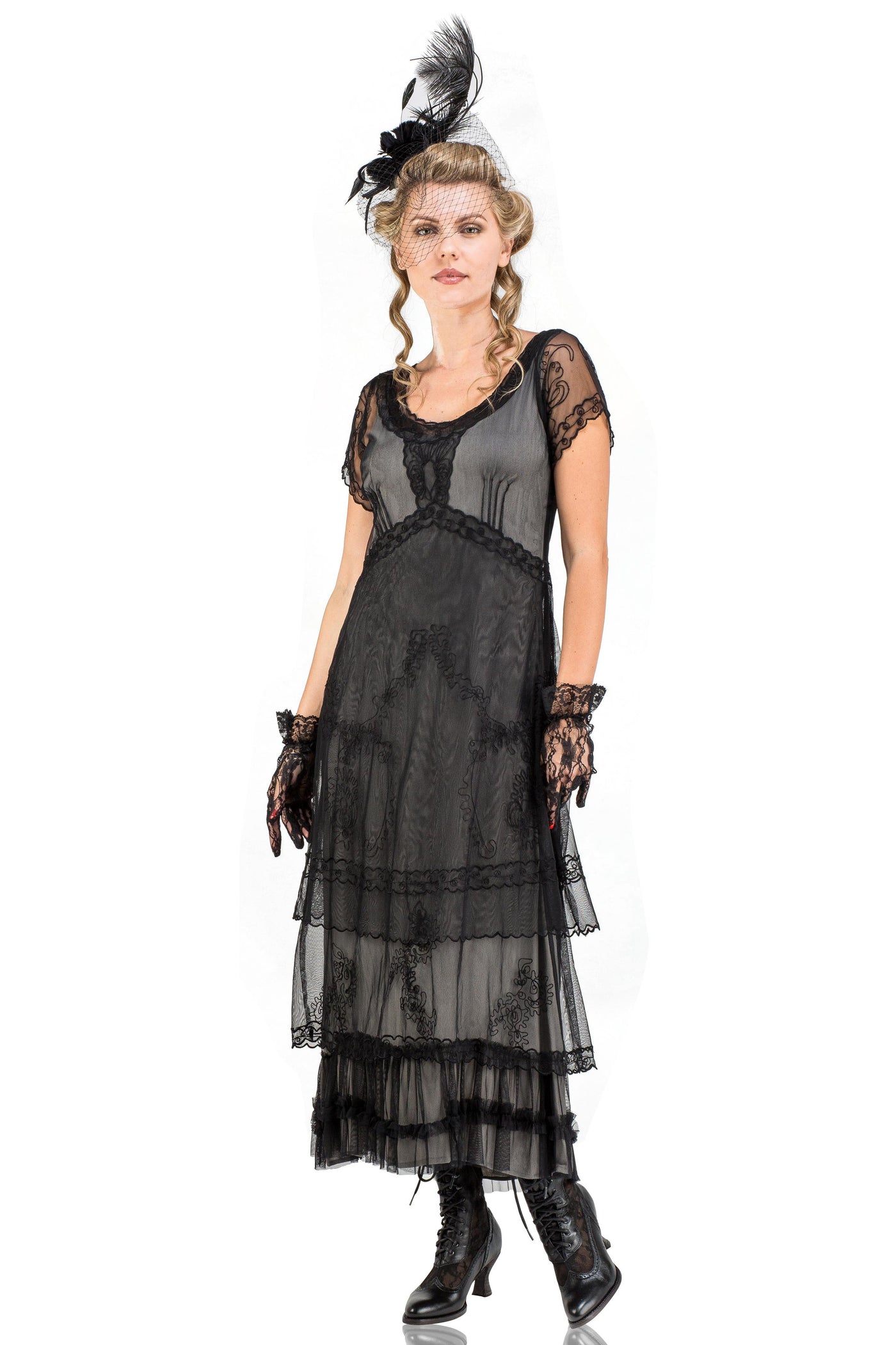 Arrianna CL-169 Vintage Style Party Dress in Black by Nataya