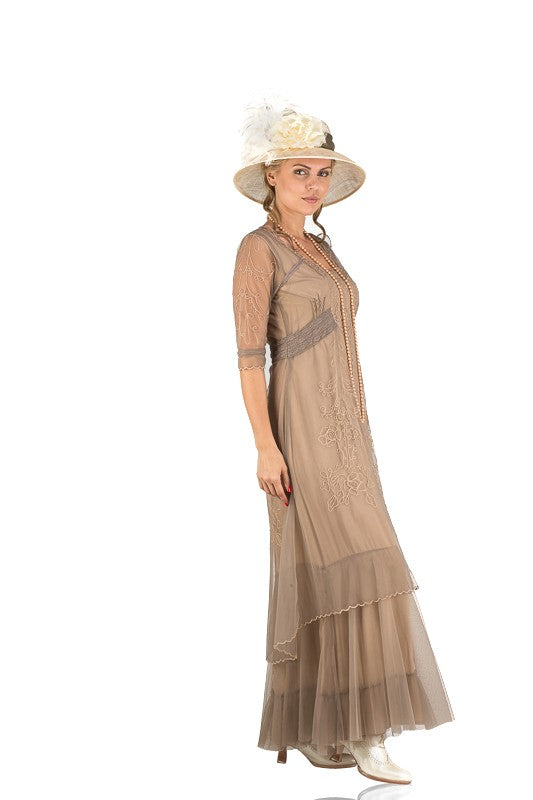 Victoria Vintage Style Party Gown in Sand by Nataya