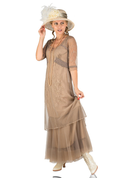 Victoria Vintage Style Party Gown in Sand by Nataya