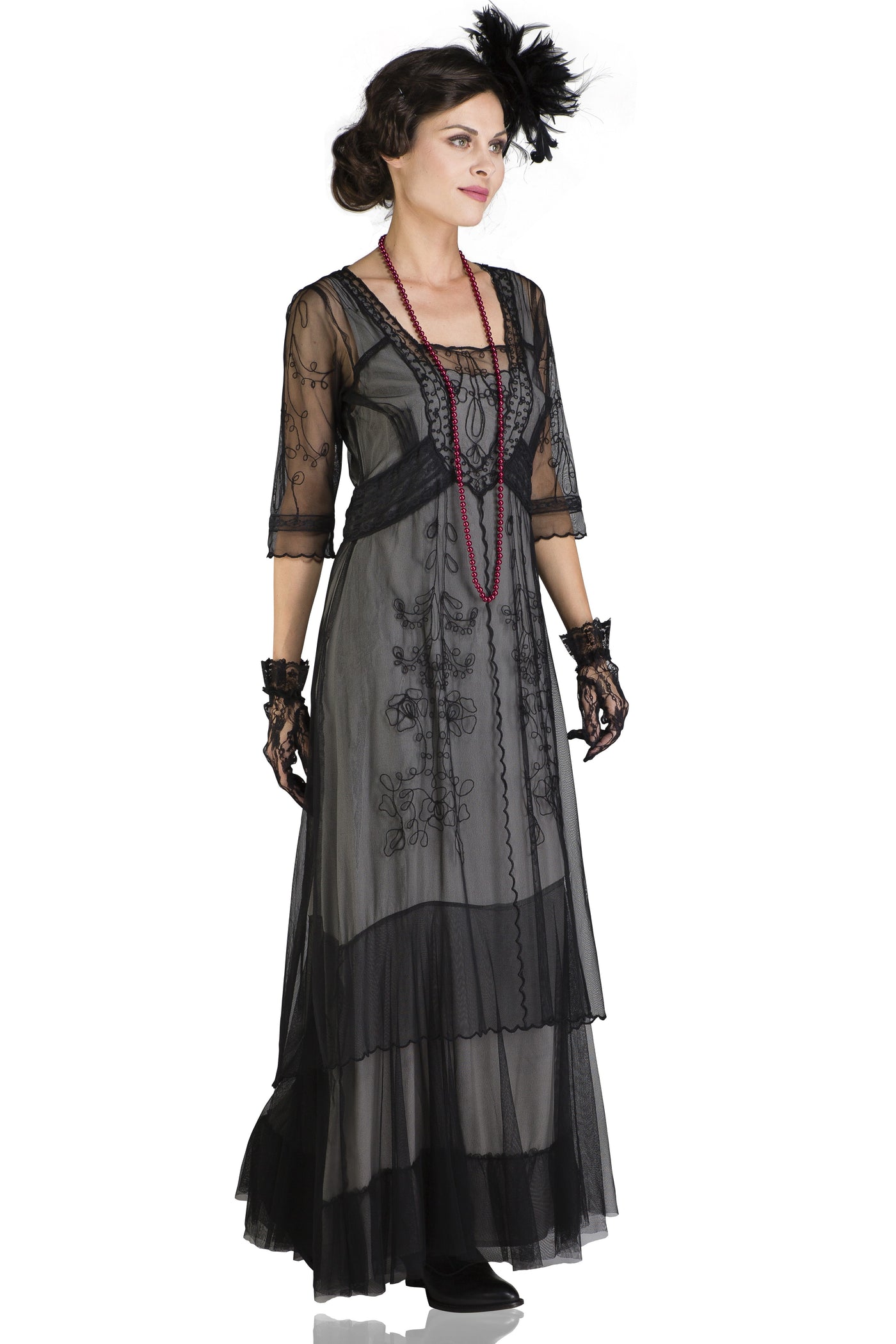 Victoria CL-201 Vintage Style Party Gown in Black by Nataya