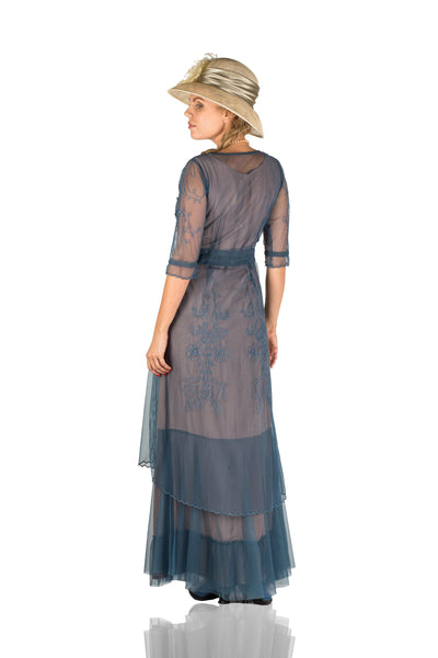 Victoria Vintage Style Party Gown in Azure by Nataya