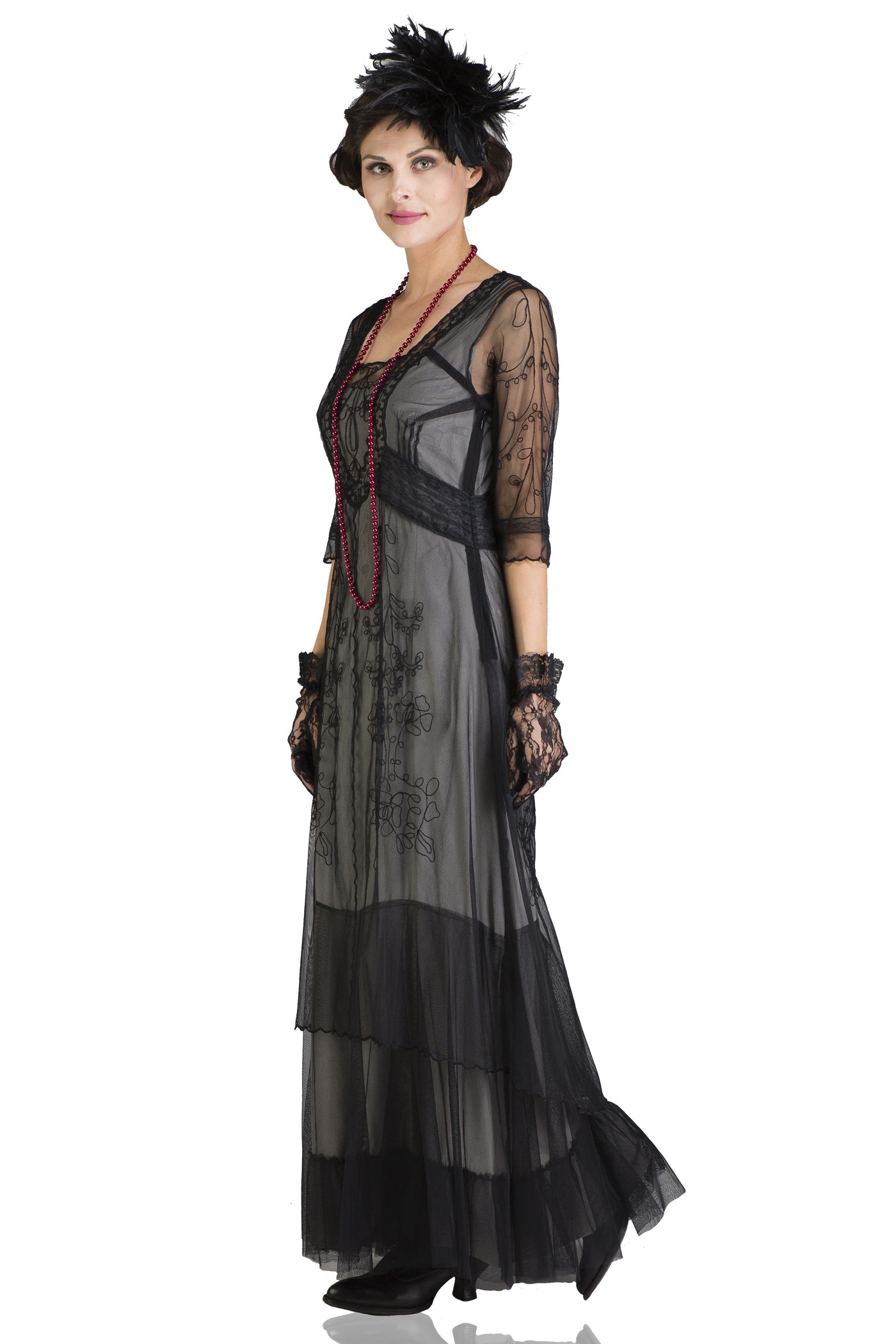 Victoria CL-201 Vintage Style Party Gown in Black by Nataya