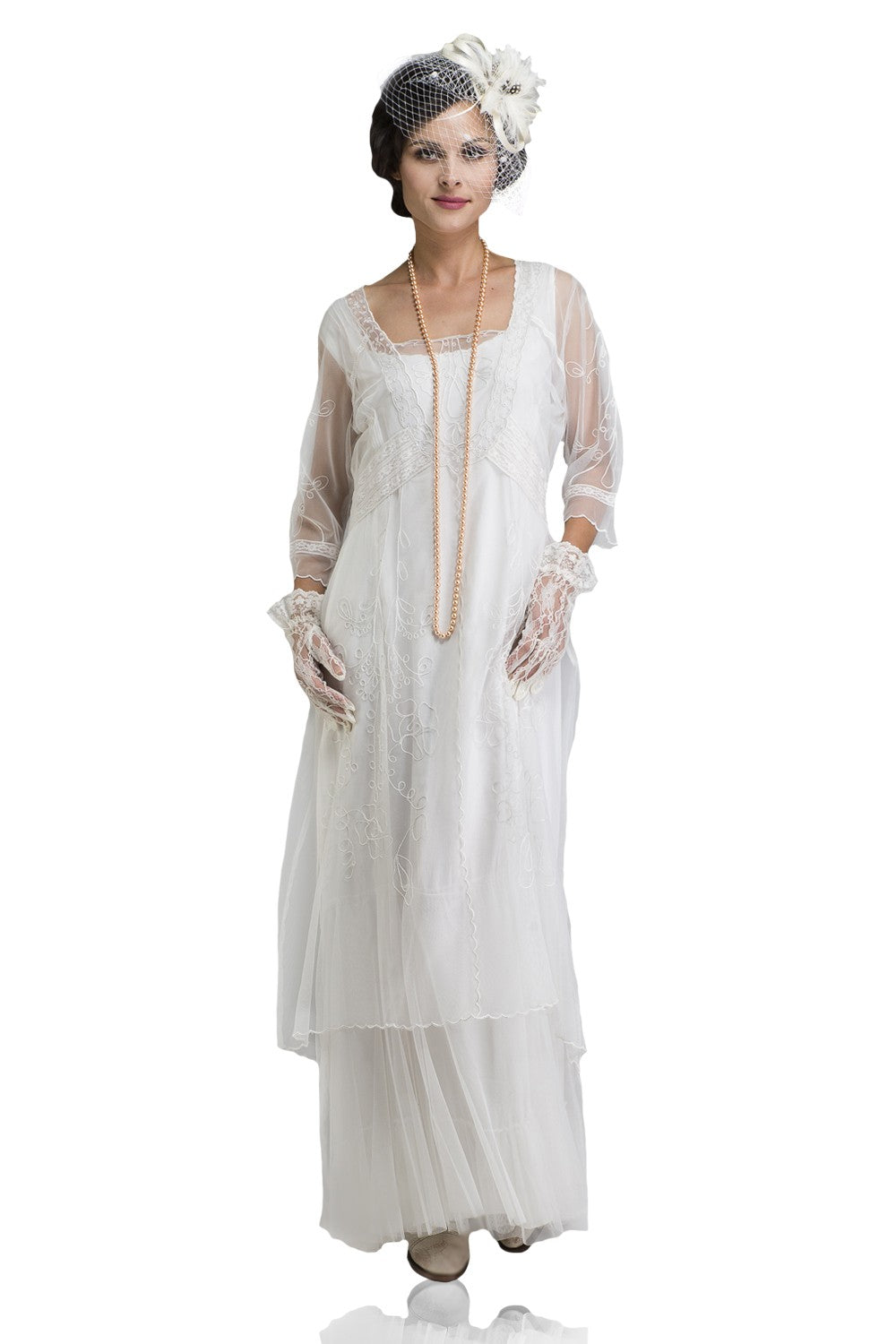 Victoria CL-201 Vintage Style Party Gown in Ivory by Nataya