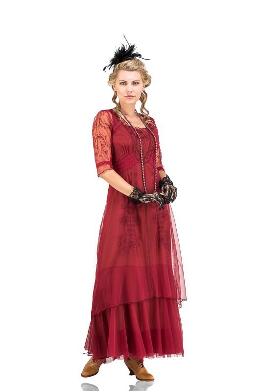 Victorian Dress in Berry