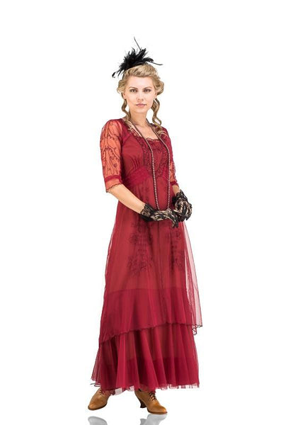 Victoria CL-201 Vintage Style Party Gown in Berry by Nataya