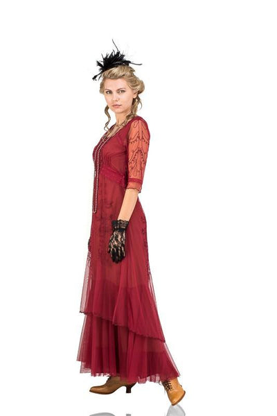 Victoria Vintage Style Party Gown in Berry by Nataya - SALE