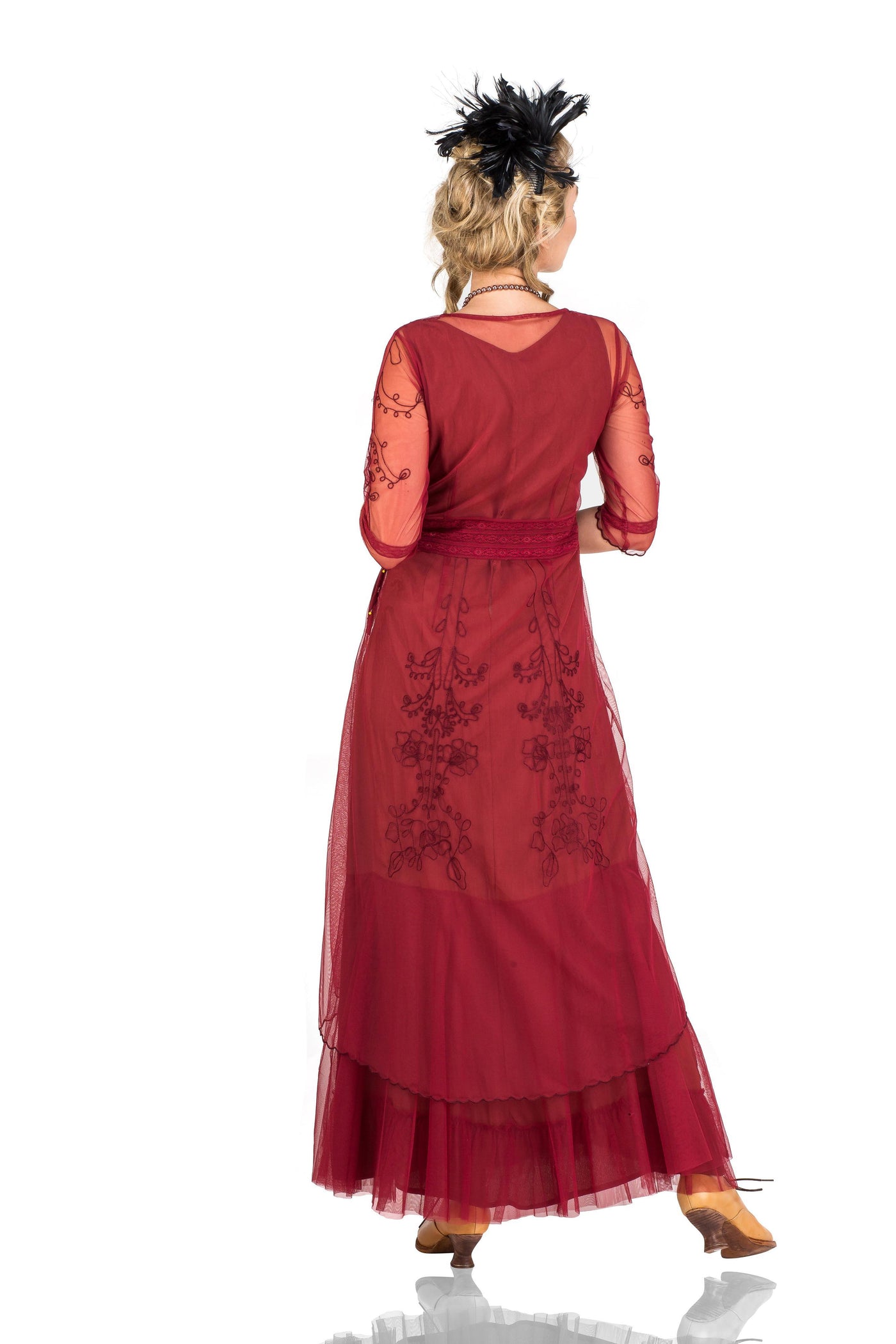 Victoria CL-201 Vintage Style Party Gown in Berry by Nataya