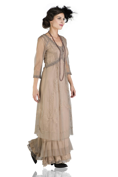 Audrey CL-407 Vintage Style Party Gown in Sand by Nataya