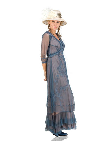 Audrey CL-407 Vintage Style Party Gown in Azure by Nataya