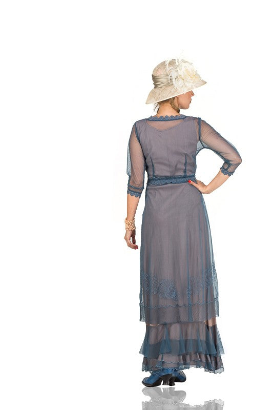 Audrey CL-407 Vintage Style Party Gown in Azure by Nataya