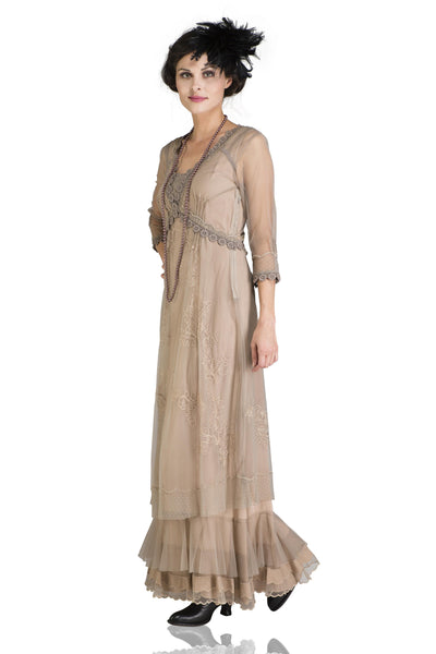 Audrey CL-407 Vintage Style Party Gown in Sand by Nataya