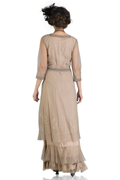 Audrey CL-407 Vintage Style Party Gown in Sand by Nataya