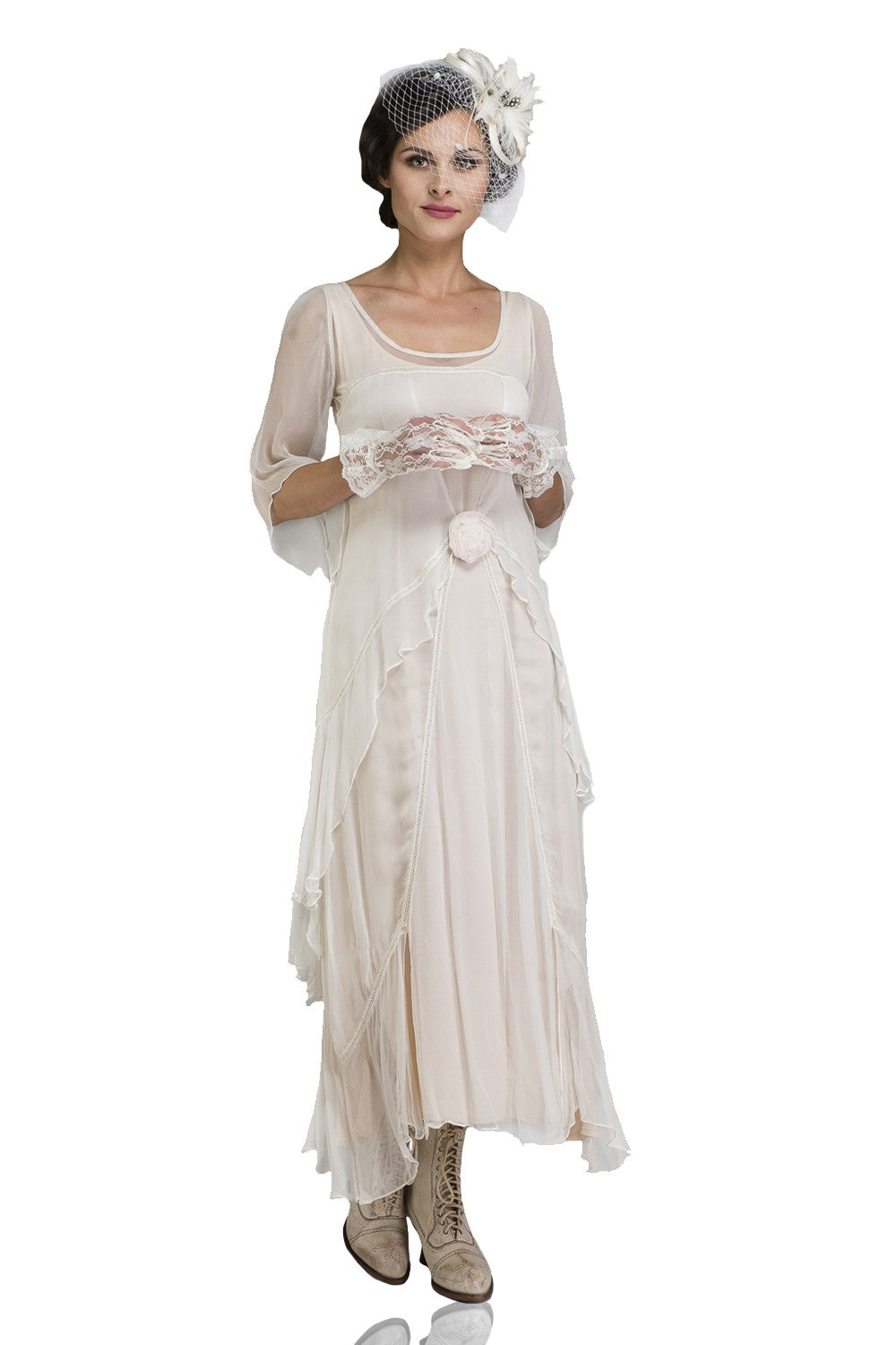 10709 Great Gatsby Party Dress in Ivory by Nataya