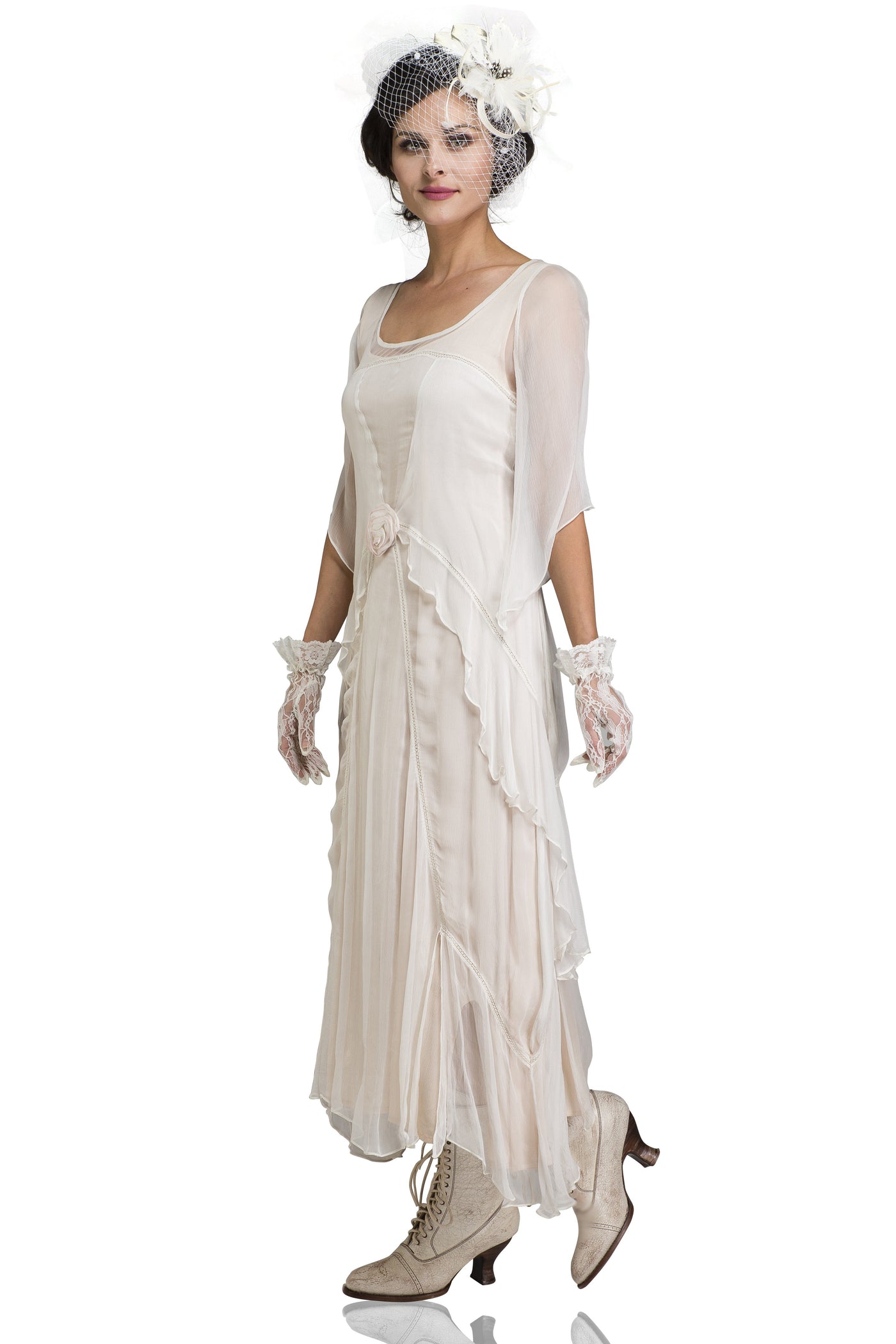 10709 Great Gatsby Party Dress in Ivory by Nataya