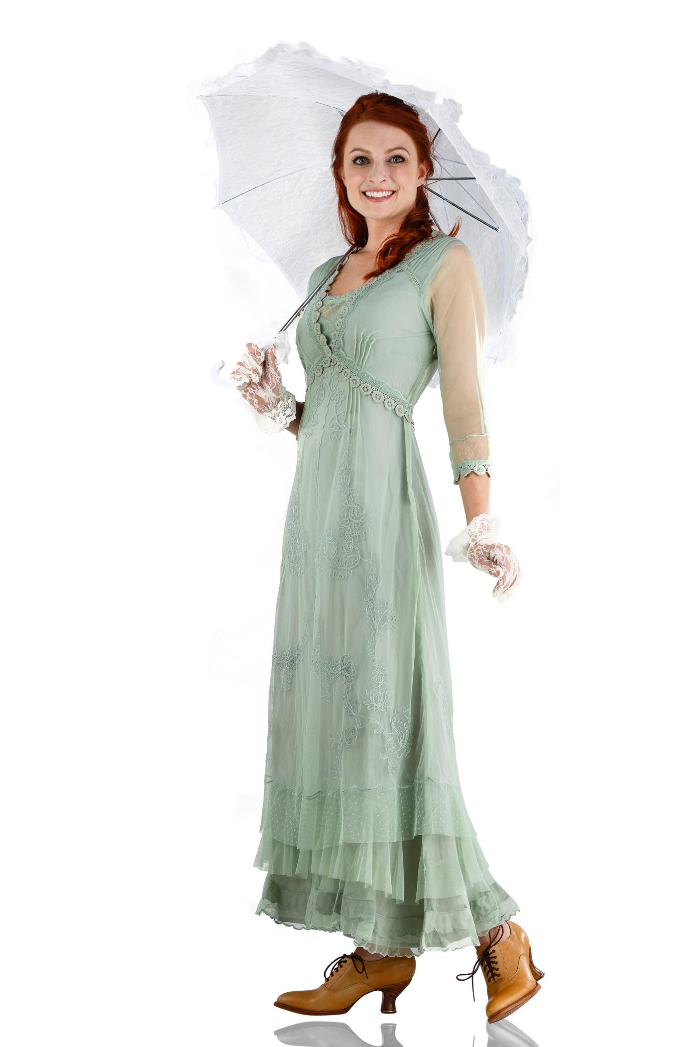 Audrey CL-407 Vintage Style Party Gown in Moss by Nataya