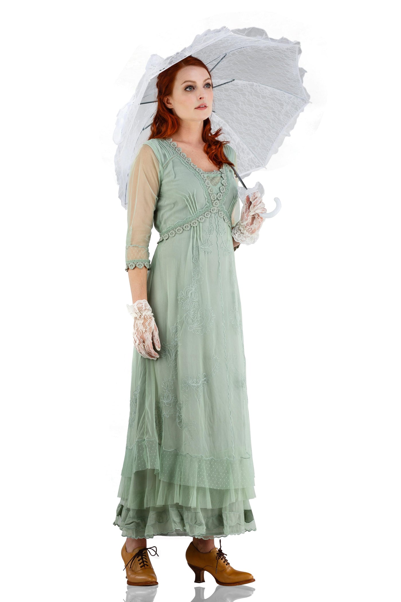 Victorian Dress in Moss