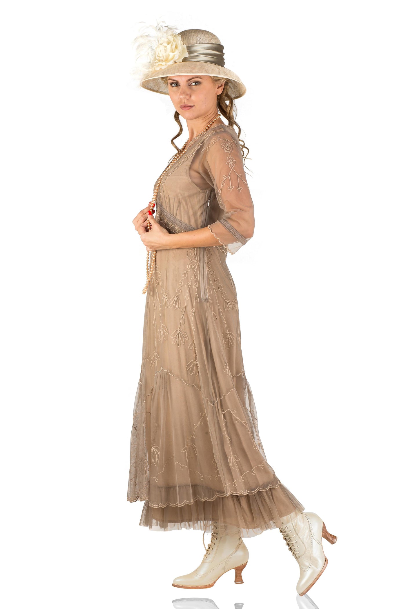 Somewhere in Time Dress CL-509 in Sand by Nataya