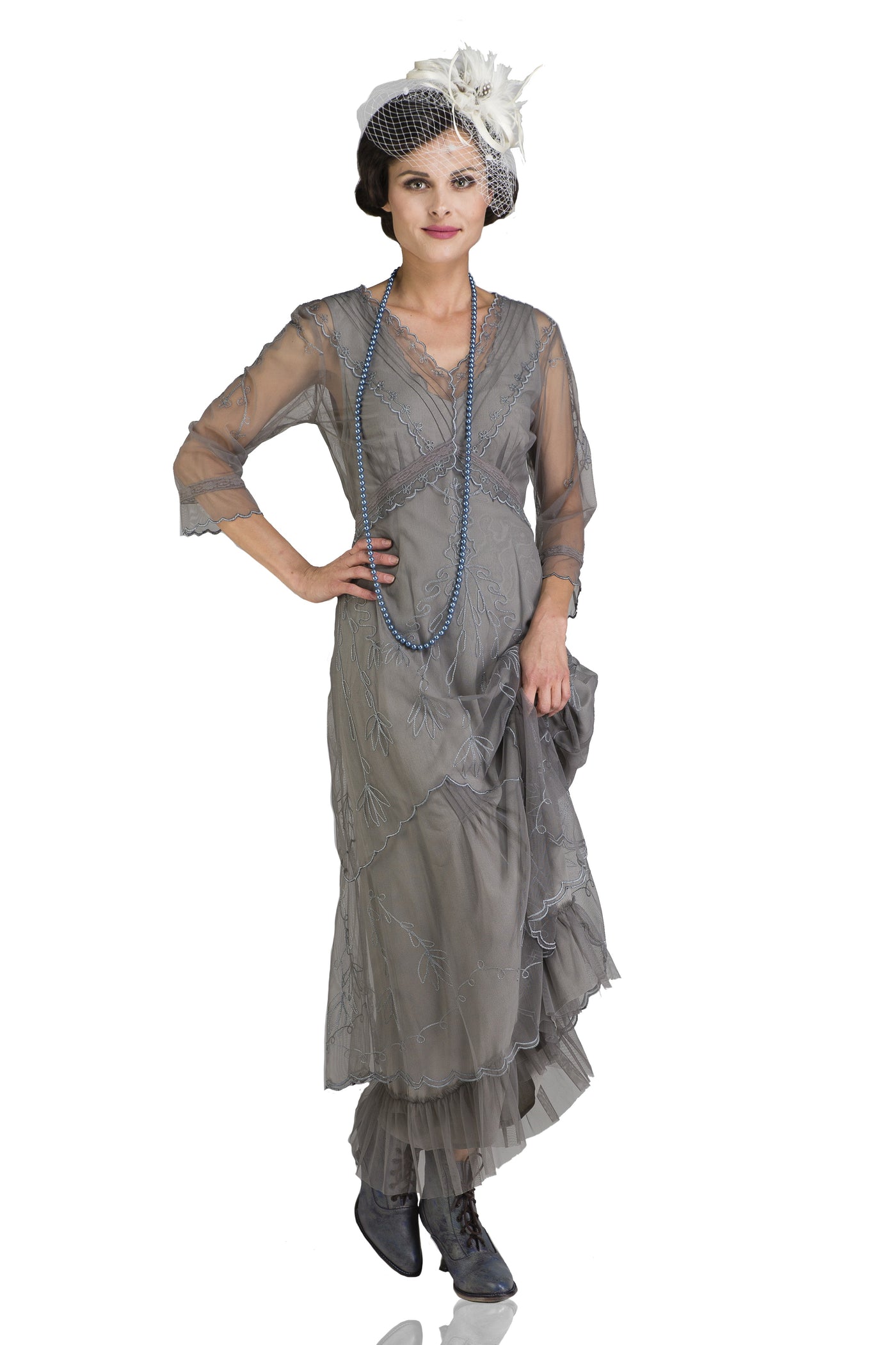 Somewhere in Time Dress CL-509 in Smoke by Nataya