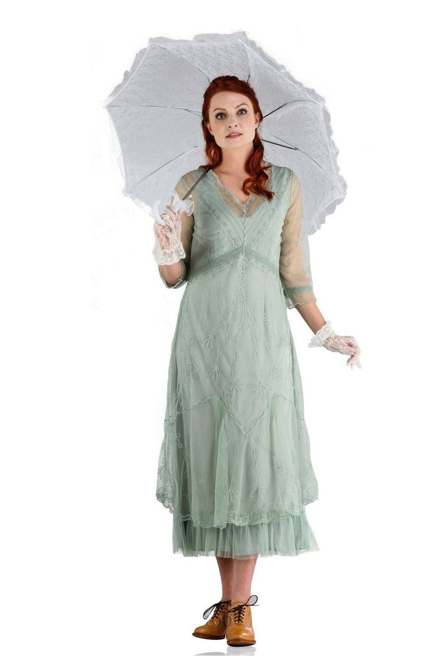 Victorian Dress in Moss
