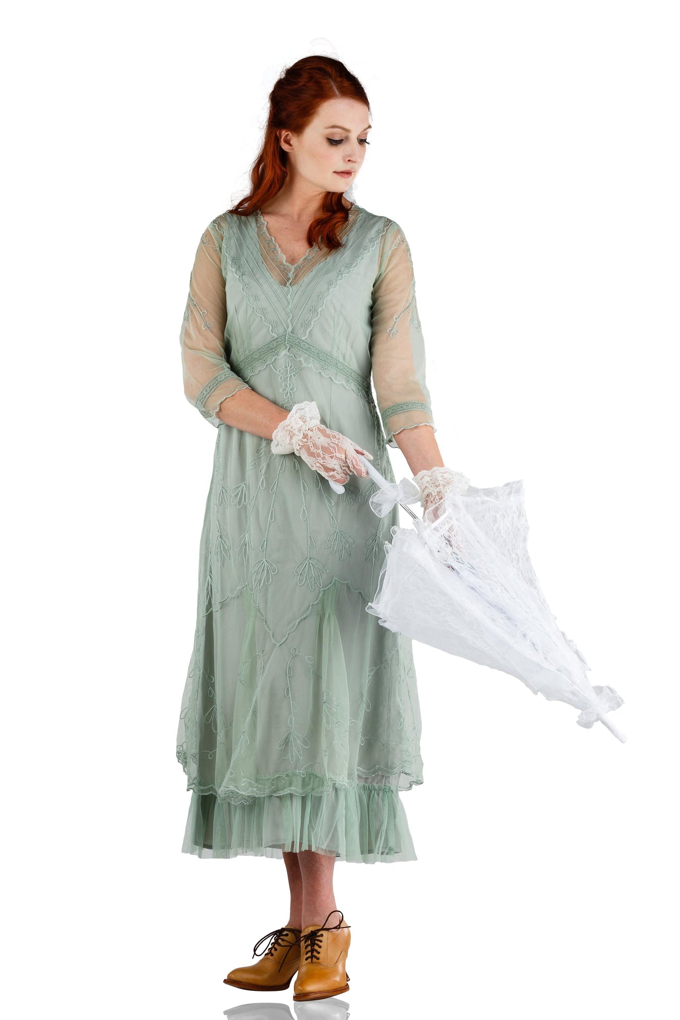 Somewhere in Time Dress CL-509 in Moss by Nataya