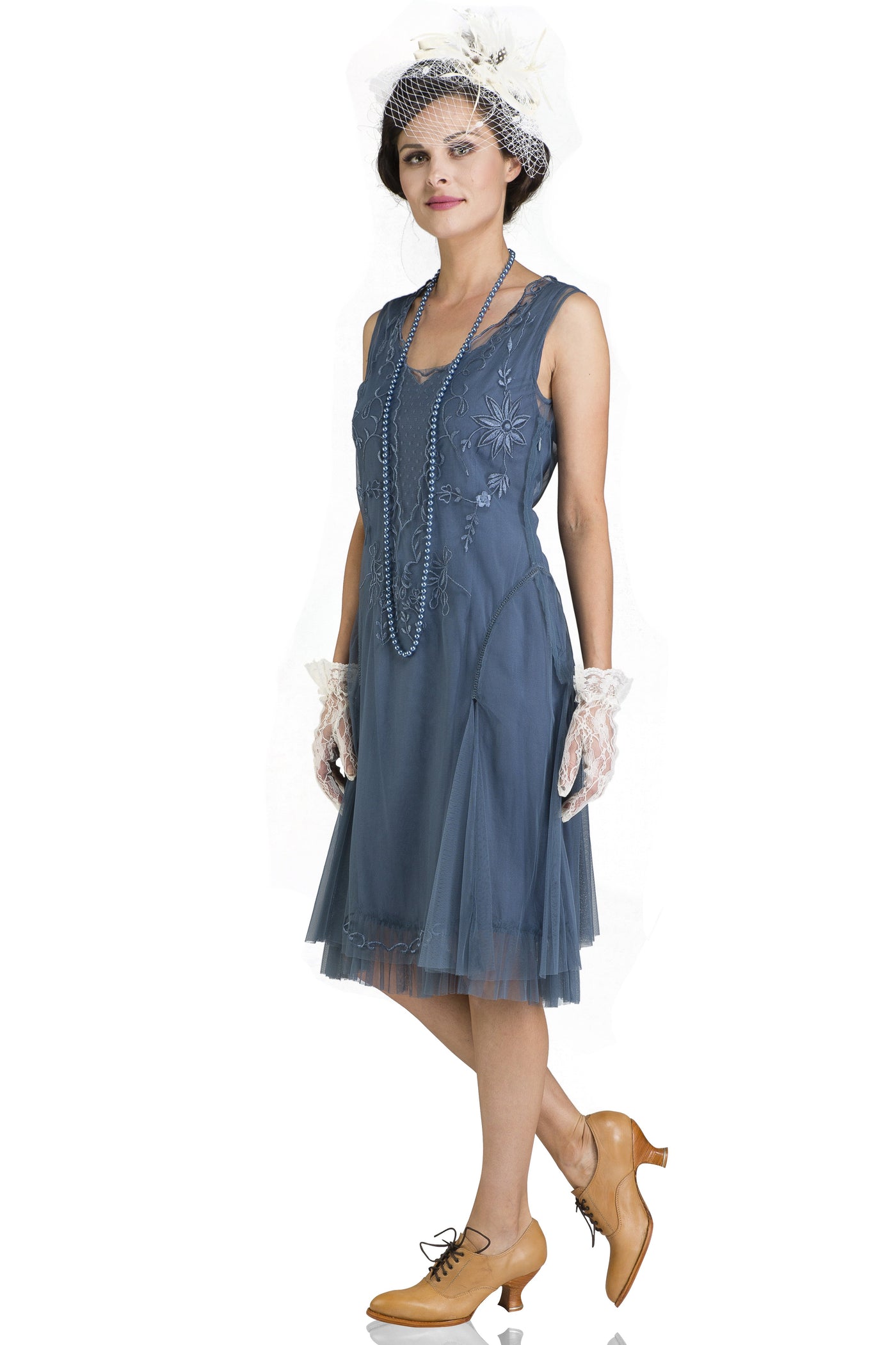 Tara Vintage Style Party Dress in Sapphire by Nataya