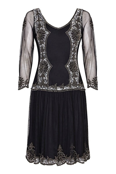 Paris 1920s Flapper Dress in Black