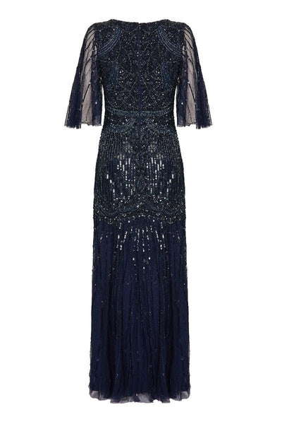 Bettina 1920s Maxi Dress in Navy