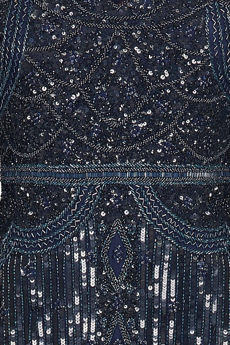 Bettina 1920s Maxi Dress in Navy