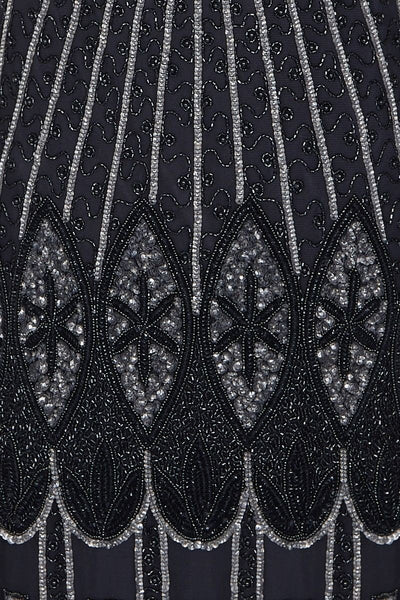 Art Deco Flapper Dress in Black Silver