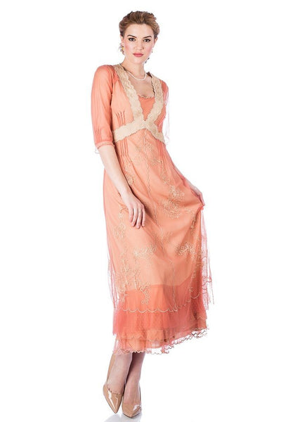 Vintage Titanic Style Dress in Rose Gold by Nataya