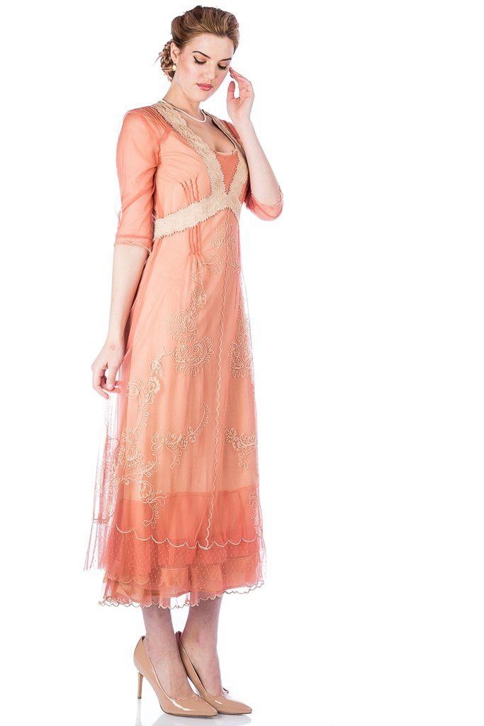 Vintage Titanic Style Dress in Rose Gold by Nataya