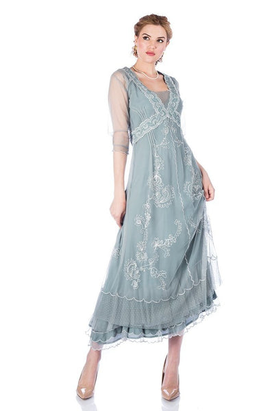 Vintage Titanic Style Dress in Aqua by Nataya