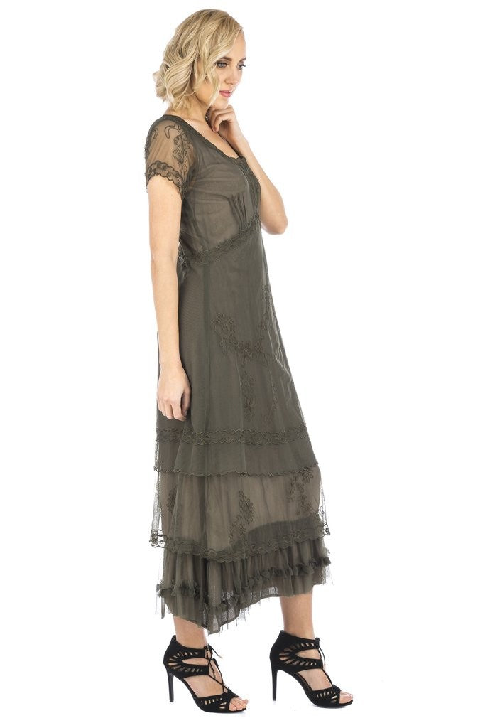 Arrianna CL-169 Vintage Style Party Dress in Olive by Nataya