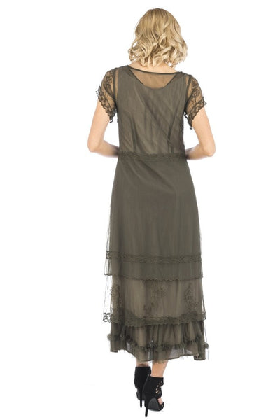 Arrianna CL-169 Vintage Style Party Dress in Olive by Nataya