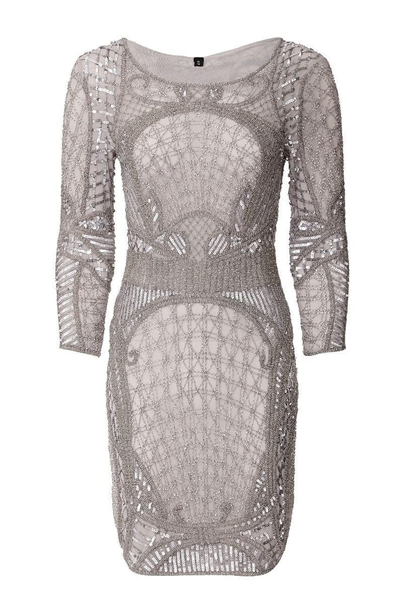 New York Flapper Style Dress in Grey