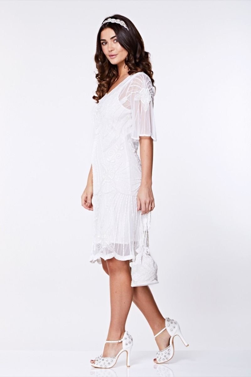Kate Flapper Dress in White