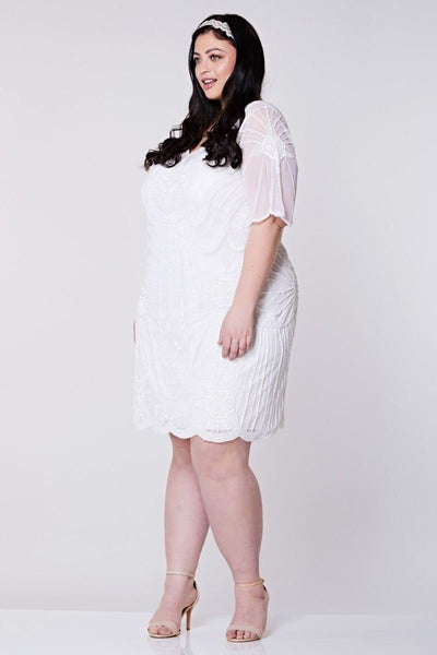 Kate Flapper Dress in White