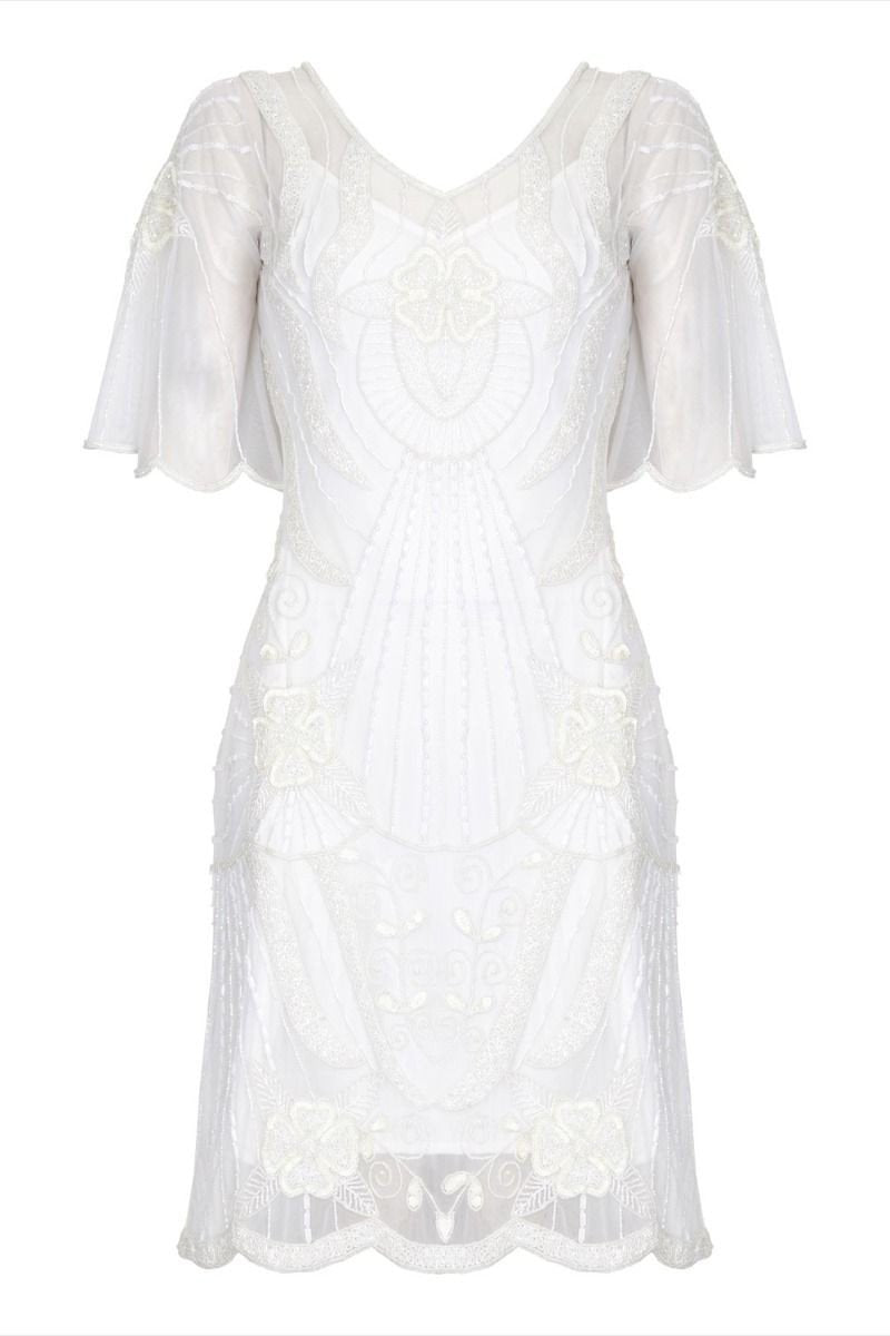 Kate Flapper Dress in White