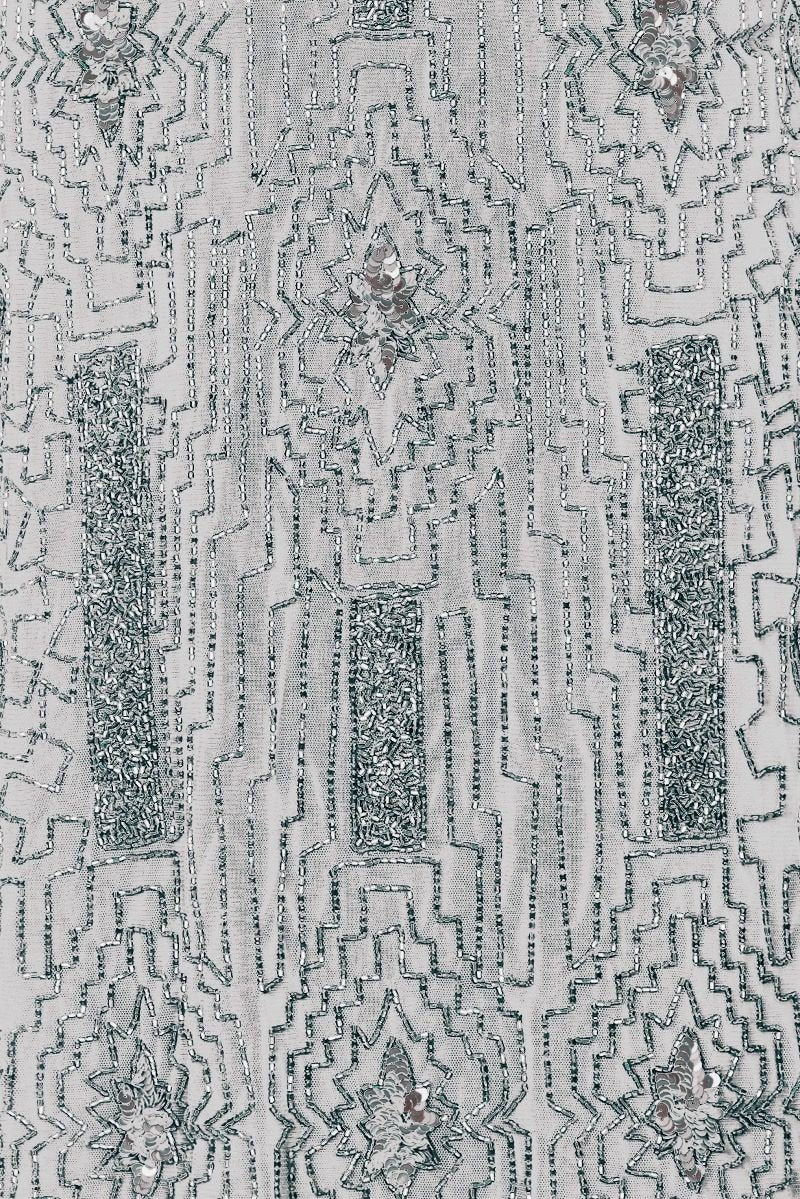 1920 Style Beaded Dress in Silver