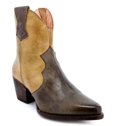 Baila Leather Ankle Cowgirl Boots in Cashew Rustic