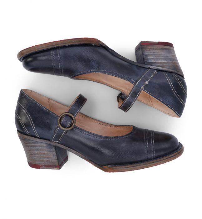 Twigley Vintage Style Heels in Navy Rustic