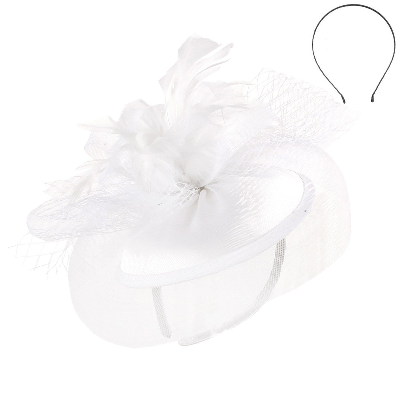 1920s Feather Fascinator in White